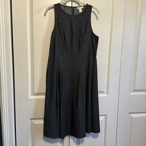 London Times Gray Sleeveless‎ A-Line Midi Dress Career Casual US 10